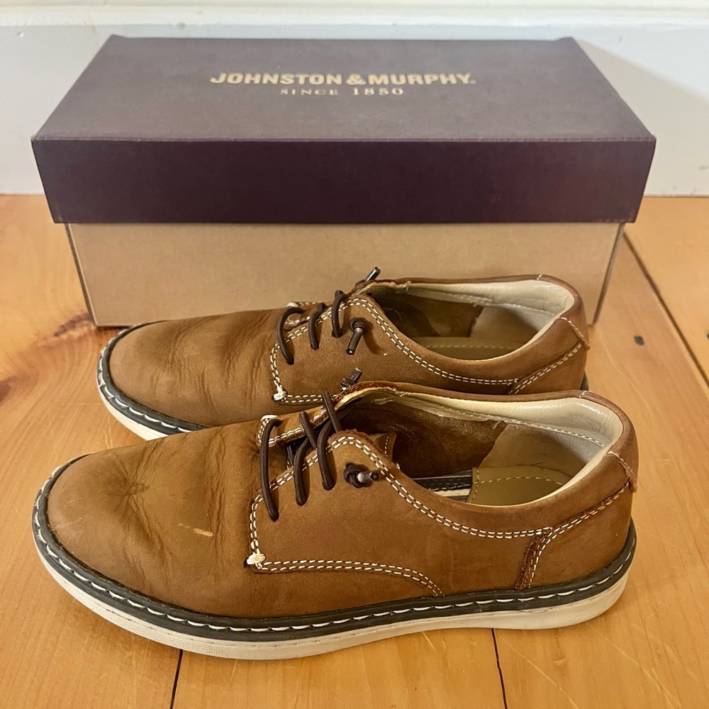 Johnston & Murphy Boys Brown Leather Shoes